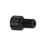 Flangeless Nut Short, PEEK, M6 Flat-Bottom, for 1/16" OD - Black